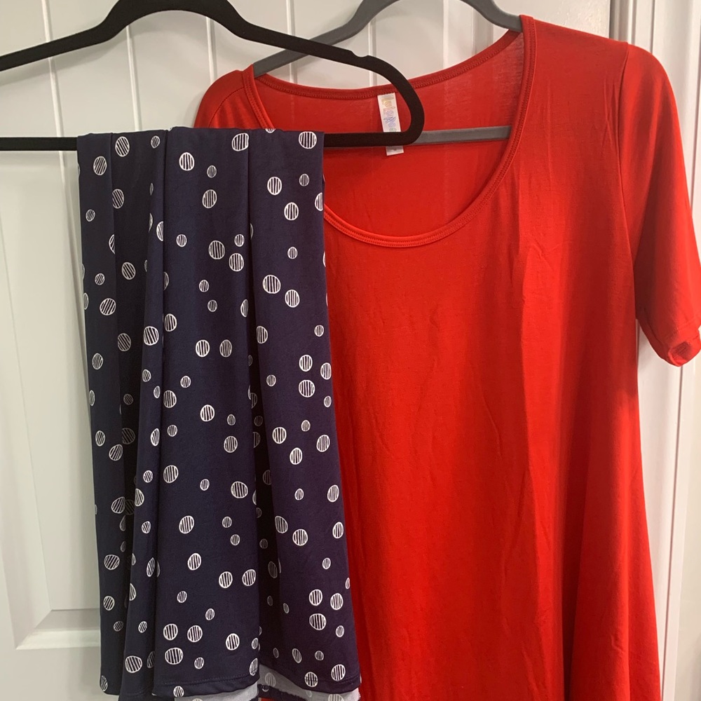 Lularoe outfit, Large maxi, Med true red perfect